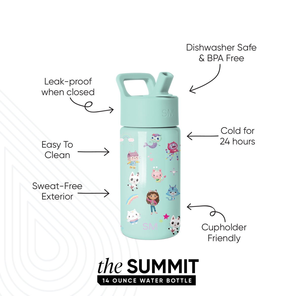 Summit Kids Water Bottle with Straw Lid